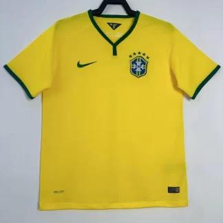 Camiseta de fútbol local retro de Brasil 2014 Calidad Tailandesa