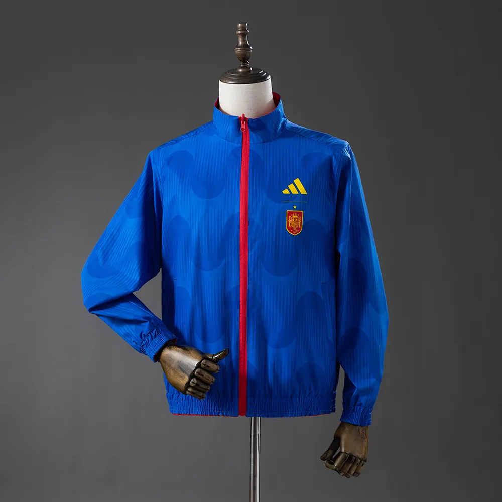 Cortavientos Chaqueta Reversible España 2026 -Rojo y Azul S-3XL AAA calidad fan