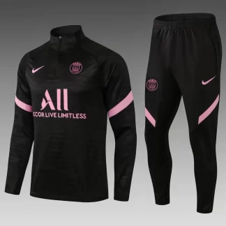Chándal de Entrenamiento Media Cremallera PSG Paris Saint-Germain 2021/2022 Negro Set