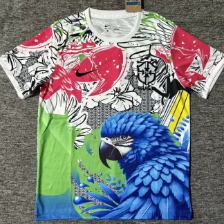 Camiseta de Fútbol Brasil Loro Azul y Rojo 2025/2026 Calidad Tailandesa