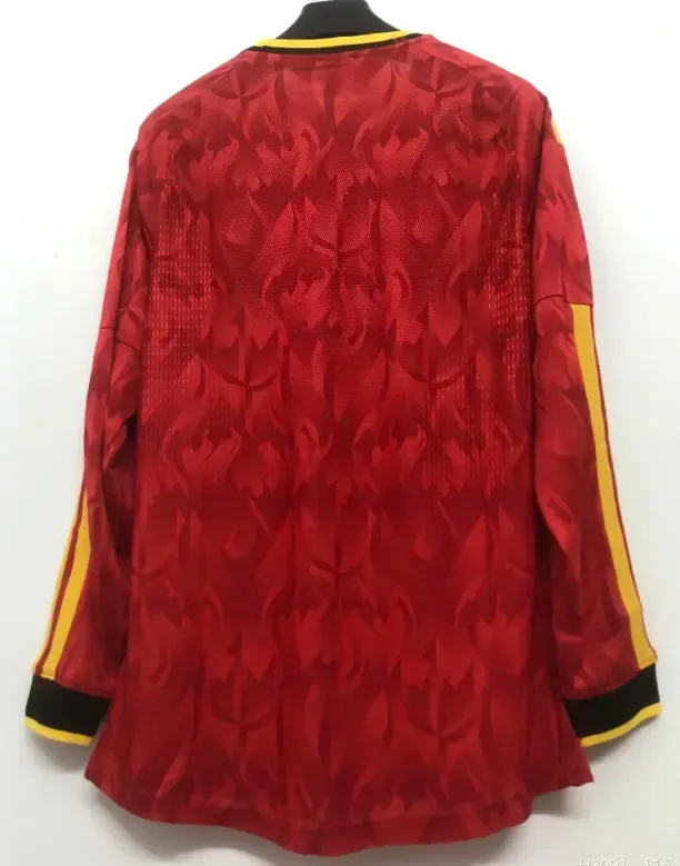 2026 Camiseta de Fútbol Manga Larga Local Selección Nacional de Bélgica Calidad Tailandesa