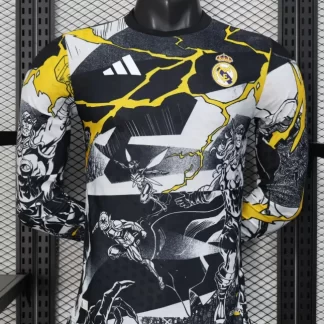 Camiseta de Fútbol Real Madrid Colaboración con Marvel 2025/2026 Manga Larga Versión Jugador Calidad Tailandesa