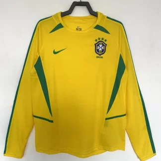 Camiseta Retro Brasil Local Manga Larga 2002 Calidad Tailandesa