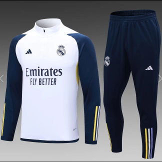 Chándal de Entrenamiento Semi-ajustado Blanco de Real Madrid 2023/2024 Camiseta de Fútbol Calidad Tailandesa