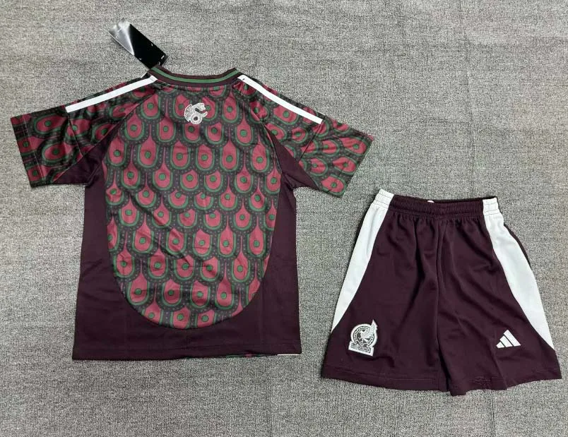 Camiseta de Fútbol 2024 de la Selección Nacional de México Local AAA calidad aficionado Talla Infantil