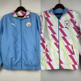 Camiseta de Fútbol Cortavientos Reversible Azul Manchester City 2023/2024 Calidad Tailandesa