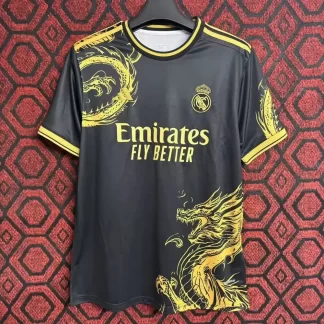 2024/2025 Real Madrid Camiseta Edición Especial Dragón Dorado Verde Calidad Tailandesa
