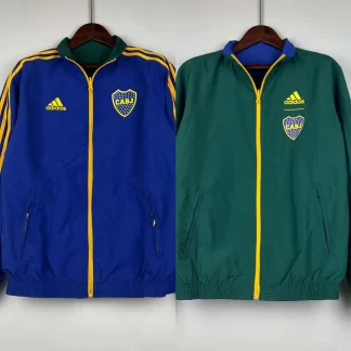 Chaqueta cortavientos reversible del Boca Juniors 2023-2024 (azul-verde) Camiseta de fútbol Calidad Tailandesa