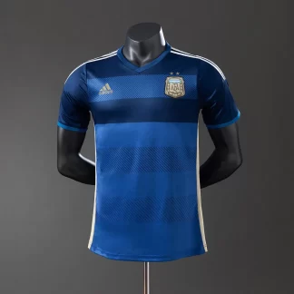 2014 Retro Versión Jugador Argentina Selección Nacional Visitante Camiseta