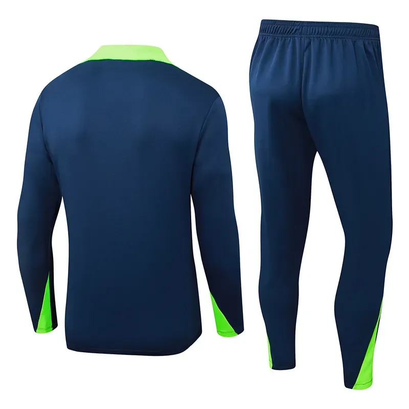 2025/2026 Conjunto de Entrenamiento Semi-Pull Azul Real Brasil Camiseta