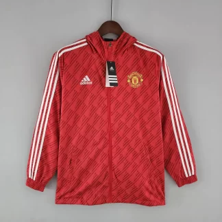 Chaqueta cortavientos del Manchester United 2022/2023 roja con ribete blanco