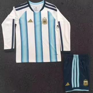 Camiseta de Fútbol Argentina Local 2026 Manga Larga Calidad Tailandesa Talla Infantil