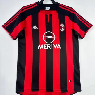 Camiseta de fútbol local retro del AC Milan 2003/2004 Calidad Tailandesa