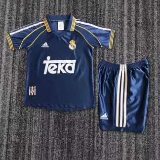 Camiseta de Fútbol Tercera Visitante Retro de Real Madrid 1998-2000 Calidad Tailandesa Talla Infantil