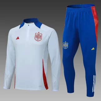 2024-2025 España Chándal de Entrenamiento de Media Cremallera Azul Claro Camiseta de Fútbol Set
