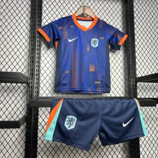 Camiseta de Fútbol Países Bajos Visitante 2024 Calidad Tailandesa Talla Infantil