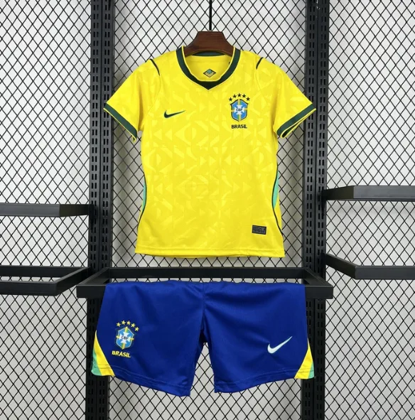 2026 Brasil Local Camiseta de Fútbol AAA Grado Fan Talla Infantil