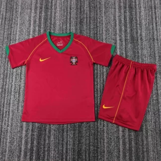 Camiseta de Fútbol Local Retro Portugal 2006 Calidad Tailandesa Talla Infantil