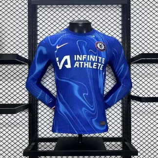 2024/2025 Manga Larga Camiseta de Fútbol Local Chelsea Versión Jugador Calidad Tailandesa
