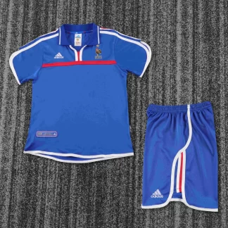 Camiseta de fútbol Retro Francia Local 2000 Calidad Tailandesa Talla Infantil