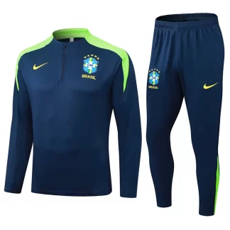 2025/2026 Conjunto de Entrenamiento Semi-Pull Azul Real Brasil Camiseta