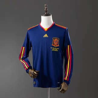 2010 Retro España Visitante Manga Larga Camiseta AAA calidad aficionado