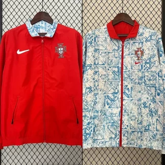 Chubasquero reversible Portugal (rojo-blanco) 2024 Calidad Tailandesa