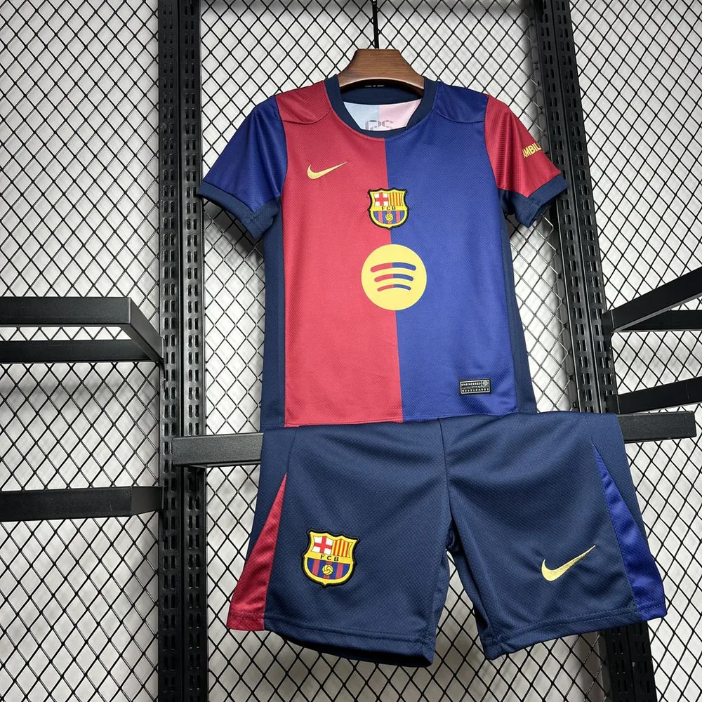 2024/2025 Barcelona Local Sin Spotify Camiseta de Fútbol Calidad Tailandesa Talla Infantil