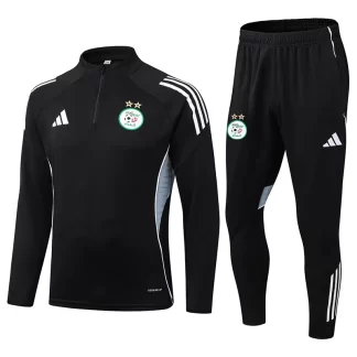 2025/2026 Argelia Selección Nacional Media Cremallera Chándal Entrenamiento Camiseta Negra Calidad Tailandesa Set