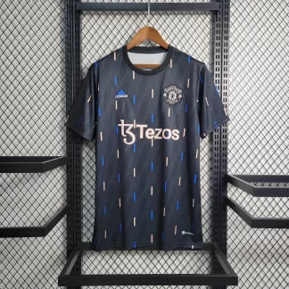 Camiseta de Fútbol de Entrenamiento 2022/2023 Manchester United Negro Calidad Tailandesa