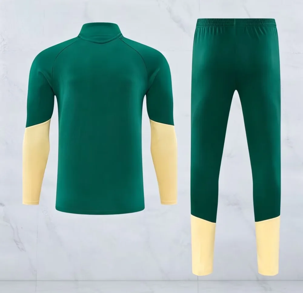 2026/2027 Real Madrid Chándal de Entrenamiento Media Cremallera Verde Camiseta de Fútbol 1:1 Calidad Tailandesa