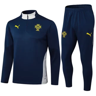 2025-2026 Conjunto de Entrenamiento Semiabierto de Portugal Azul Real Camiseta de Fútbol
