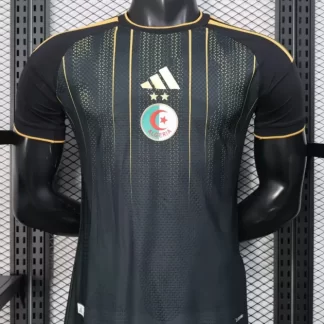 2026 Versión Jugador Argelia Selección Nacional Chándal Negro Fútbol Camiseta Calidad Tailandesa