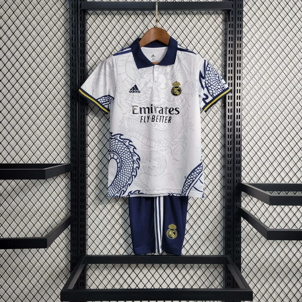 Camiseta Blanca del Dragón Chino del Real Madrid 2022/2023 Talla Infantil
