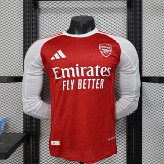 2025/2026 Manga Larga Versión Jugador Arsenal Local Camiseta de Fútbol Calidad Tailandesa