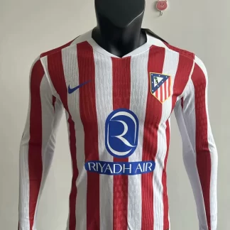 2025/2026 Versión Jugador Atletico Madrid Local Manga Larga Calidad Thai