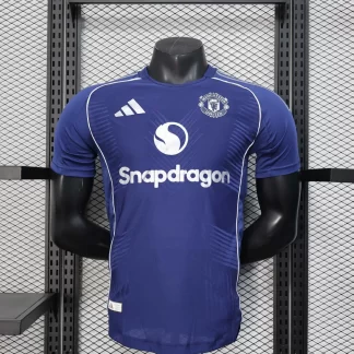 2025/2026 Versión Jugador Manchester United Edición Especial Azul y Blanca Camiseta de Fútbol Calidad Thai