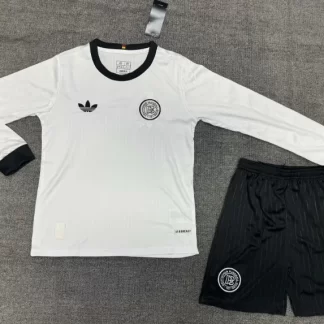 2025/2026 Camiseta de fútbol manga larga Alemania Edición 125 Aniversario blanca calidad tailandesa Talla infantil