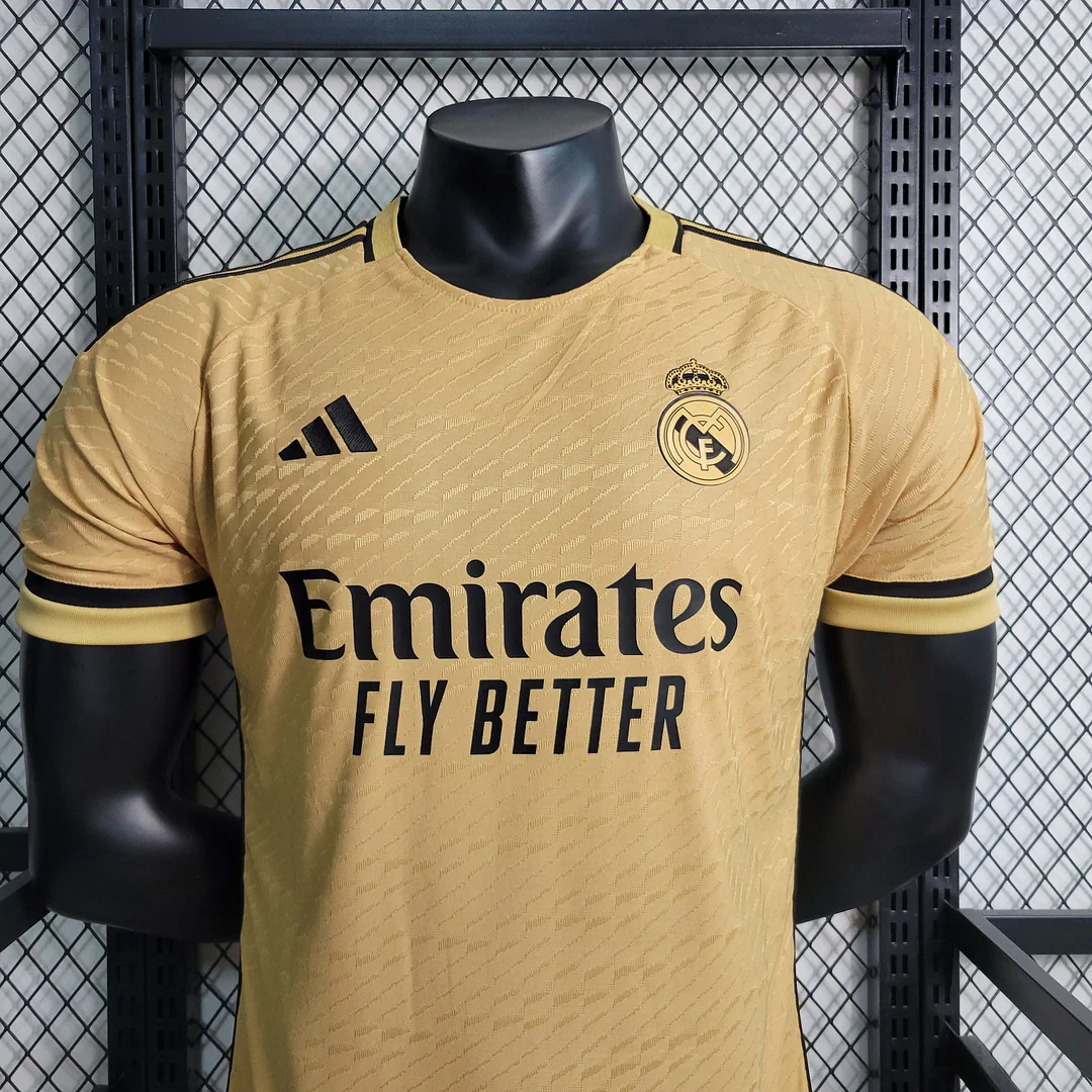 Camiseta de Fútbol Edición Especial Dorada del Real Madrid Versión Jugador 2023/2024 Calidad Tailandesa