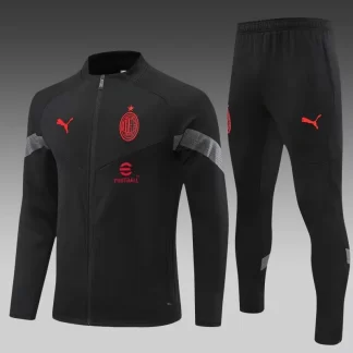 Chaqueta Cremallera Larga 2022/2023 AC Milan Negra Camiseta de Fútbol Calidad Tailandesa Set