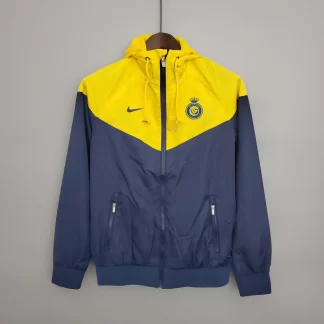 Chaqueta cortavientos del Al-Nassr 2023/2024 azul marino y amarilla Camiseta de fútbol Calidad Tailandesa