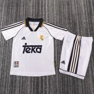 Camiseta de Fútbol Local Retro de Real Madrid 1998-2000 Calidad Tailandesa Talla Infantil