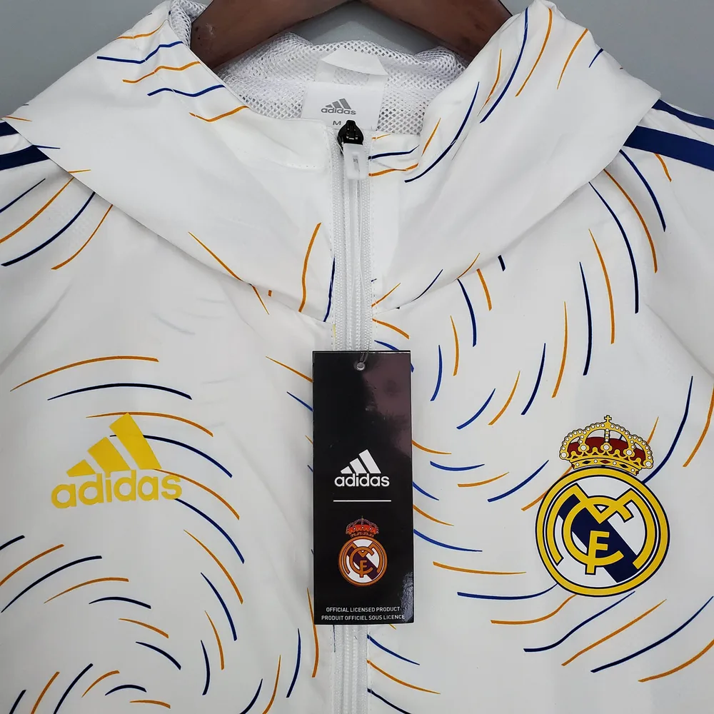 Cortavientos de Real Madrid 2021/2022 Blanco (Borde Azul)