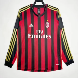 Camiseta Retro AC Milan Local Manga Larga 2013/2014 Calidad Tailandesa