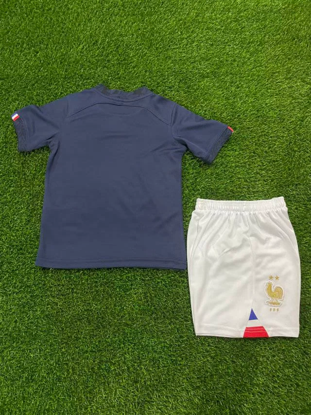 Camiseta de Fútbol Francia Local Copa Mundial FIFA 2022 Talla Infantil