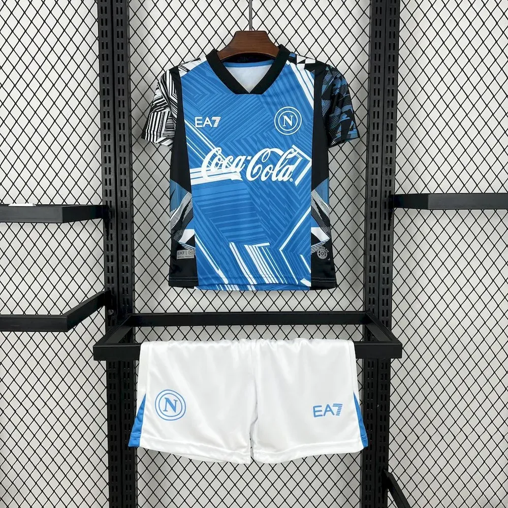 Camiseta de Fútbol Edición Conjunta 2024/2025 del Napoli Calidad Tailandesa Talla Infantil