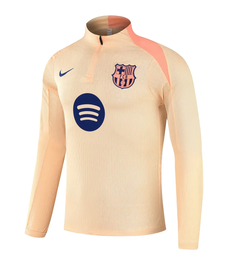 Chándal de entrenamiento con media cremallera beige de Barcelona 2025/2026 Set Camiseta