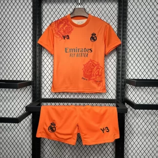 Camiseta de Fútbol Naranja Edición Especial Y-3 de Real Madrid 2024/2025 Calidad Tailandesa Talla Infantil