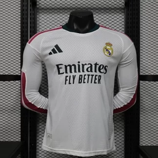 2026/2027 Manga Larga Versión Jugador Real Madrid Local Camiseta de Fútbol 1:1 Calidad Tailandesa