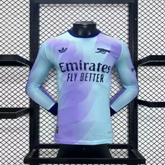Camiseta de Fútbol 2024/2025 Manga Larga Arsenal Tercera Visitante Versión Jugador Calidad Tailandesa